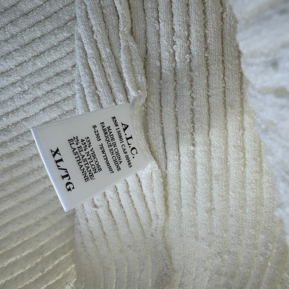 A.L.C. Lucy Rib Knit Tank Top Sz XL NWT $295 Viscose Crew Neck Chevron Top - Picture 5 of 7